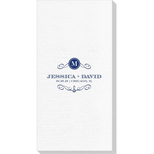 Initial Scroll Luxury Deville Guest Towels